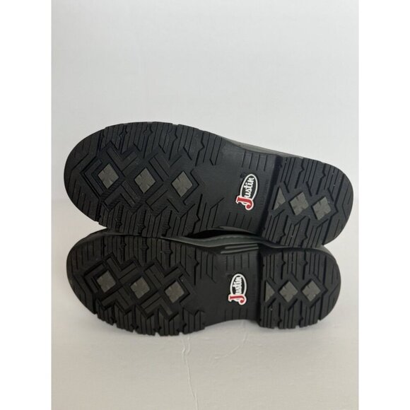 JUSTIN Men's 4" Size 10M Crafton Alloy Toe Work Boot Black SE250 NEW OrthoLite - Picture 9 of 16